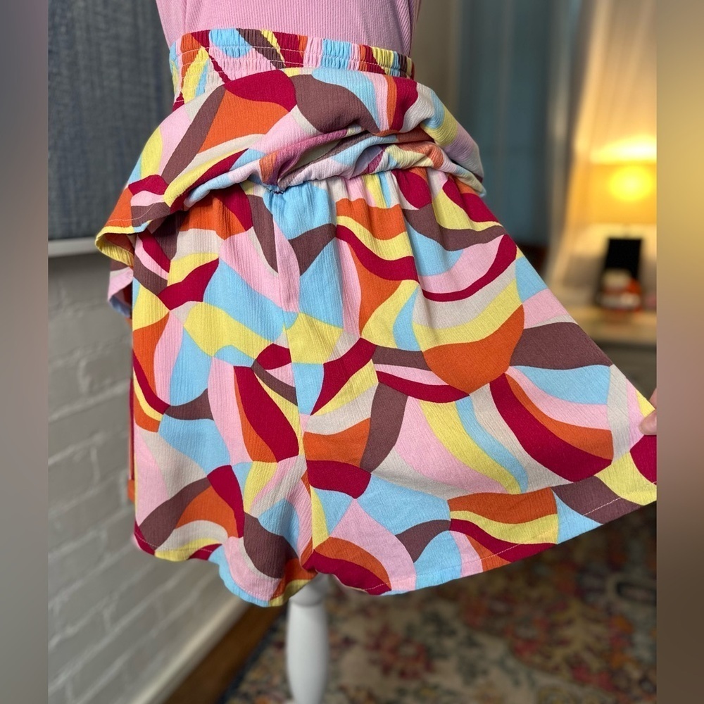 Torrid Bold Colorful Layered Ruffle Shorts - Picture 6 of 11